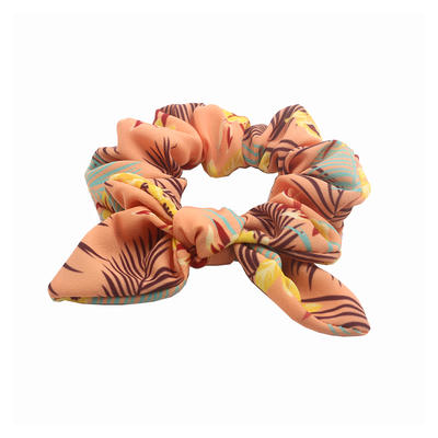 Eco-friendly recycled fabric bright color scrunch boho style hair tie