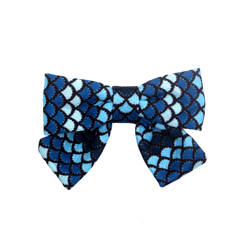 Eco-friendly recycled fabric bright color cross headband Hawaii geometric pattern soft hair clips