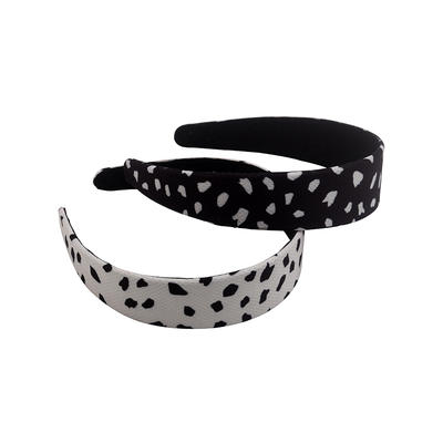 Eco-friendly recycled fabric  fresh color knotted hairband covered with milk cow spot