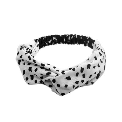 Eco-friendly recycled fabric  soft cross headband covered with milk cow spot