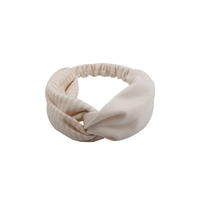 Eco- friendly organic  fabric light color striped  pattern elastic knotted headband