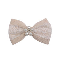 Eco- friendly organic fabric hair clip with lace and pearl for women and girls